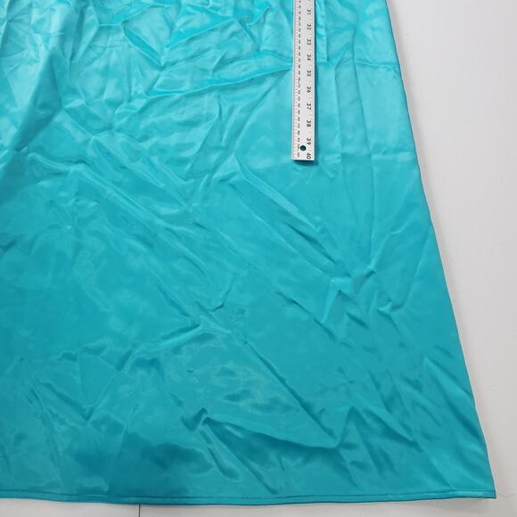 Vintage Adrianna Papell Evening Dress Womens 8 Teal Purple Satin Maxi Formal 90s - Picture 5 of 14